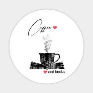 Cup of coffee and books Magnet